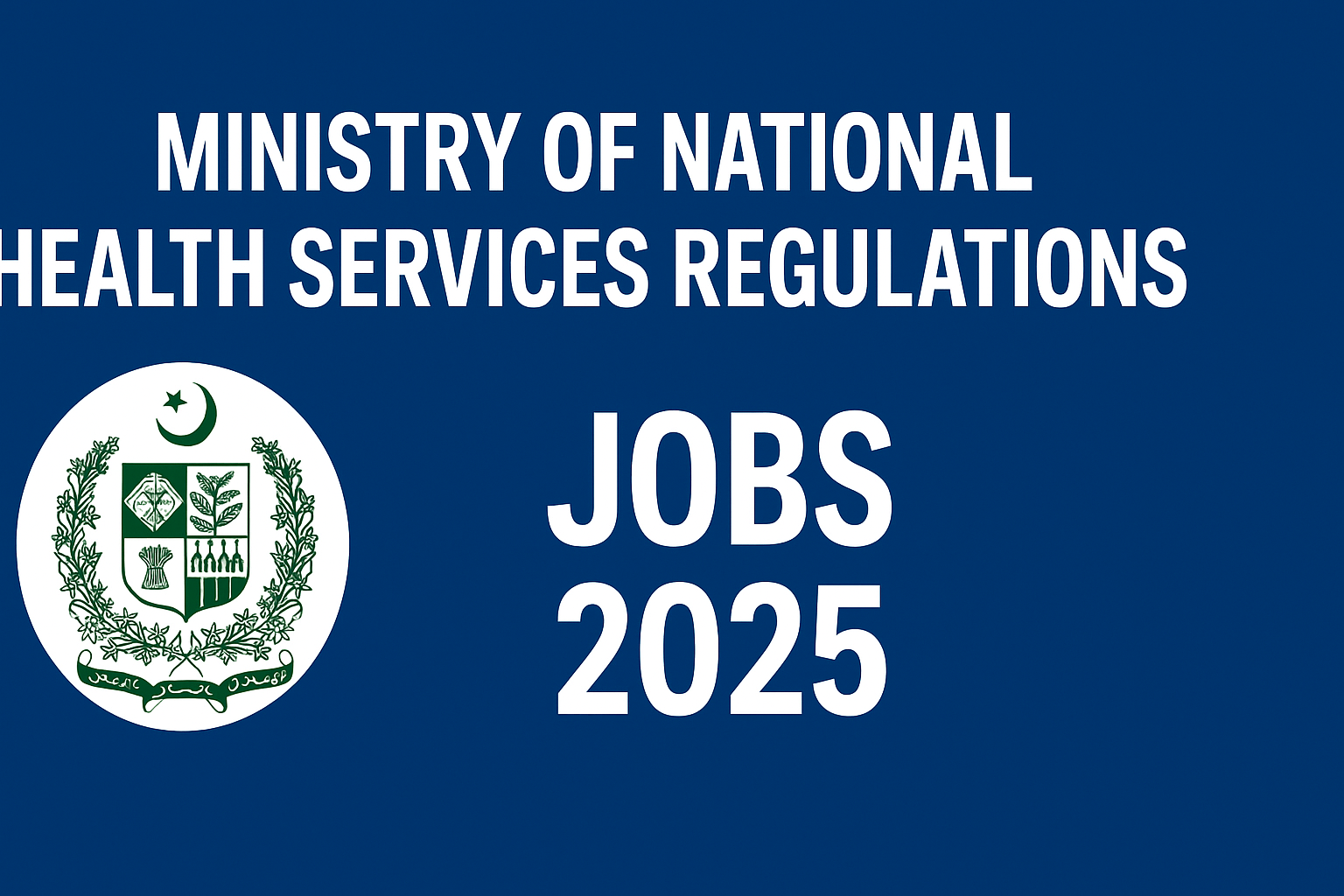 Ministry of National Health Services Regulations Jobs 2025