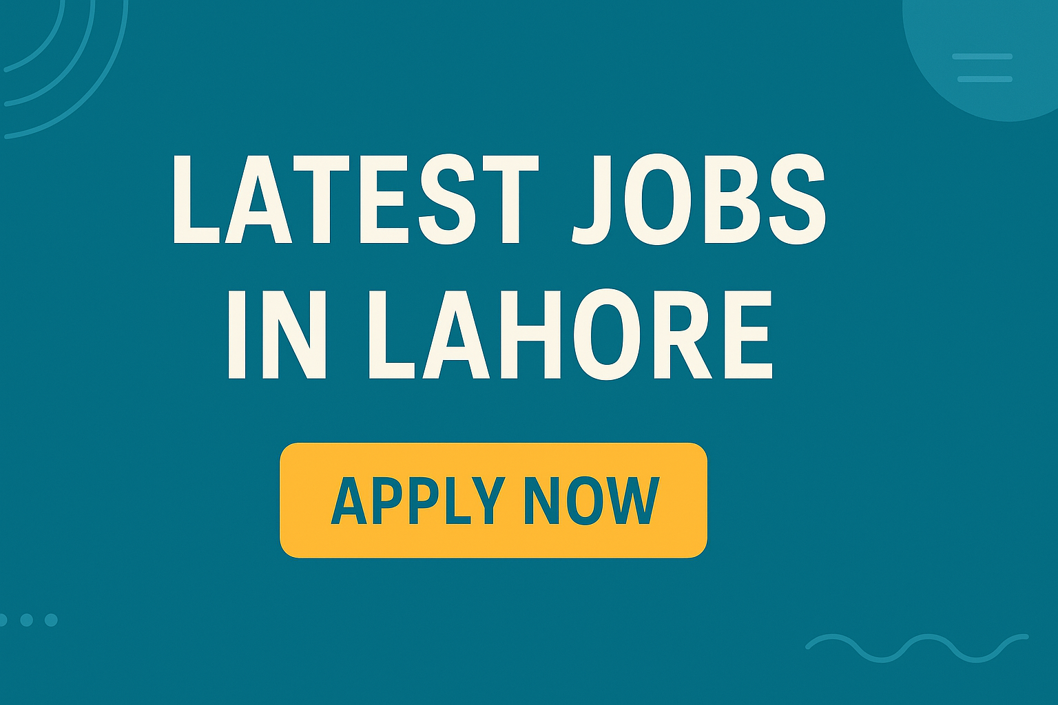 latest jobs in Lahore